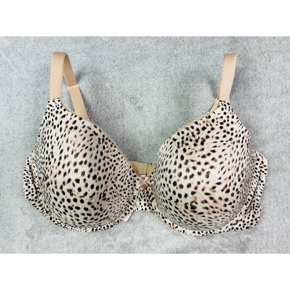 Victoria's Secret Body By Victoria Lined Perfect Coverage Bra 40DD Leopard Print